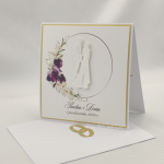 Kartka na ślub w ozdobnej kopercie W 54  - Kartka na ślub z kopertą