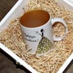 Box dla Świadkowej - Podziękowanie z kubkiem - Personalizowany box dla Świadkowej, podziękowanie dla świadkowej w skrzynce z kubkiem, najlepsza świadkowa, biało złote podziękowania