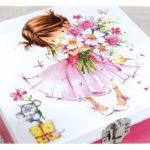 Pudełko decoupage, ~Dziewczynka z kwiatami~ - null