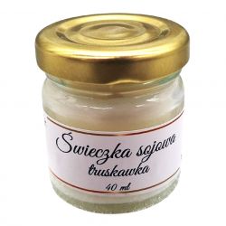 Świeca Sojowa Truskawkowa 40 ml w Słoiczku – Ręcznie Robiona, Naturalna