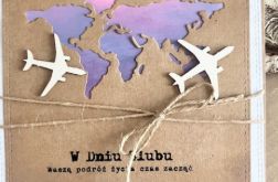 135,kartka na ślub w szczęśliwą podróż do koperty