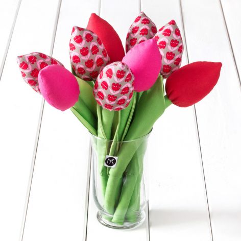 TULIPANY, bawełniany bukiet w tulipany