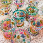 Malowane kieliszki do jajek 2 szt. SPRING - prezent na parapetówkę