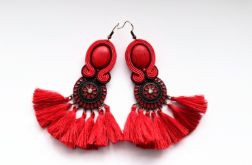 Red Tassels kolczyki sutaszowe