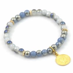 Bransoletka zawieszka moneta coin szkło połysk M
