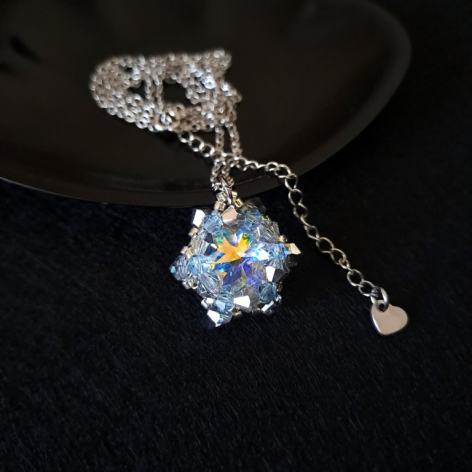 Błękitny Naszyjnik "Crystal Vitrail"