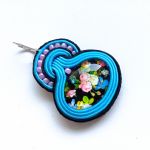Blue Roses kolczyki sutaszowe - 