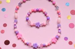 Różowo fioletowy komplet dla dziewczynki