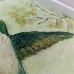 Kolibry wśród kwiatów - obraz strukturalny 3D - obraz z kolibrami