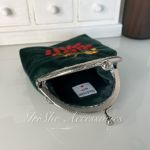 Portmonetka welurowa “Jarzębina”, okucia w kolorze srebrnym  - 