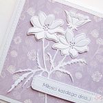 Kartka ŚLUBNA fioletowo-biała - Fioletowo-biała kartka na ślub