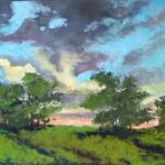 Pejzaż-praca formatu 18x24 cm..  - 