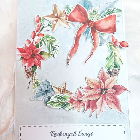 Kartka świąteczna wieniec - z kopertą
