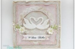 Kartka na Ślub z łabędziami