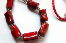 Naturalny czerwony koral, naszyjnik vintage, retro
