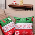 Poduszka świąteczna poduszka na święta pasy - świąteczna poduszka dekoracja