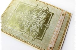 Kartka świąteczna ze złotą choinką