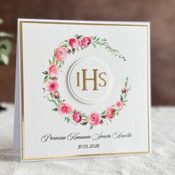 Kartka na komunię z ozdobną kopertą, 111c