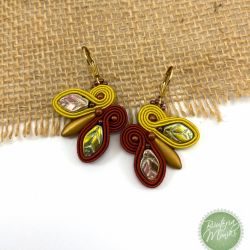 Kolczyki sutasz/soutache jesienne listki 