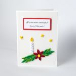Elegancka i wyjątkowa kartka na Boże Narodzenie, Quilling, Stroik, Świeca - 