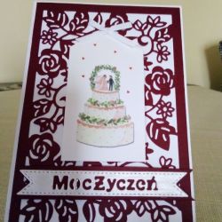 Ślubny tort - kartka