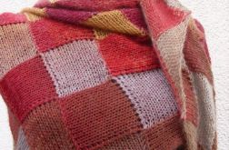 Chusta entrelac "malinowe ciasto"