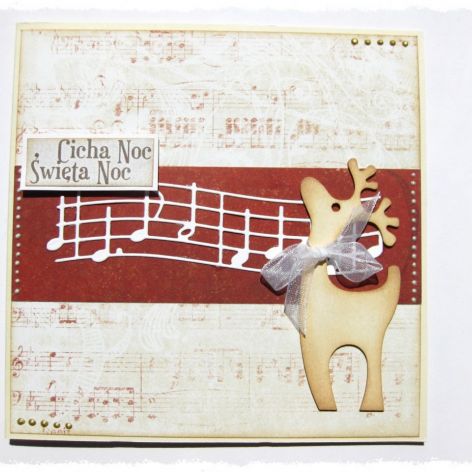 Kartka świąteczna z reniferem