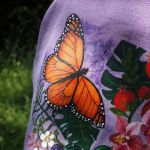 Ręcznie malowana kurtka tropikalny wzór TUKAN - 