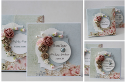 Kartka z pudełkiem zestaw ślubny 2d