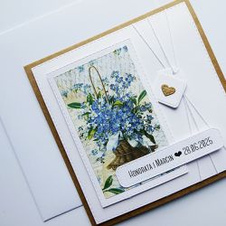 Kartka ślubna w kopercie z niezapominajkami 