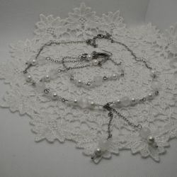 Komplet ze stali szlachetnej srebrny