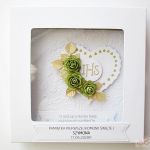 Kartka PAMIĄTKA I KOMUNII z sercem #2 - Kartka na komunię z Hostią