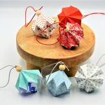 Bombka origami diament świąteczne motywy 4 sztuki - 4