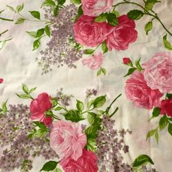 Tkanina bawełna-wzór róże i bzy