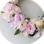 REZERWACJA Wielkanoc- wianek pastelowy róż i krem - 