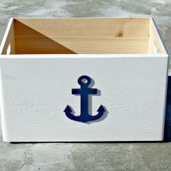 Pudło na zabawki z kotwicą "Nautical Style B" DUŻA