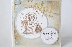 Kartka BOŻE NARODZENIE z aniołkiem