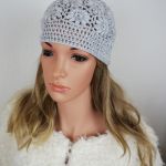 Czapka recznie robiona popielata - 