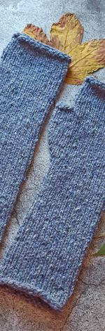 Mitenki wełniane tweed dżins