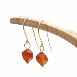 KOLCZYKI TERRA Z KAMIENIEM NATURALNYM W ZŁOCIE.