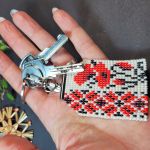 Brelok z makami – ludowy ornament breloczek zawieszka do kluczy torebki - Brelok z makami – ludowy ornament breloczek zawieszka do kluczy torebki