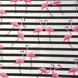 Tkanina bawełna-flamingi exotic