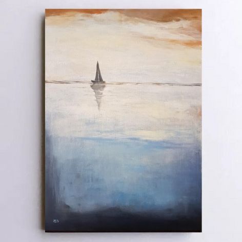 Samotna łódź-obraz akrylowy 70/50 cm 