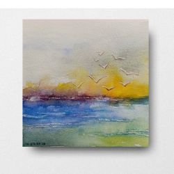 Morze 4-akwarela formatu 15/15 cm 