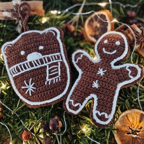 Miś i Pan Ciastek - szydełkowe pierniczki