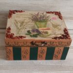 Romantyczne pudełko na herbatę - Ręcznie zdobione pudełko na herbatę