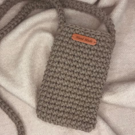 Mała torebka na ramię, etui na telefon,listonoszka beżowa. 