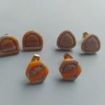 Kolczyki (sztyfty) z gliny polimerowej - "Kamyczki" no.2 - zestaw 3 pary - lekkie i wygodne