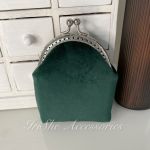 Portmonetka welurowa “Jarzębina”, okucia w kolorze srebrnym  - 