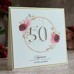 Kartka na 50 urodziny z personalizacją, BH 50